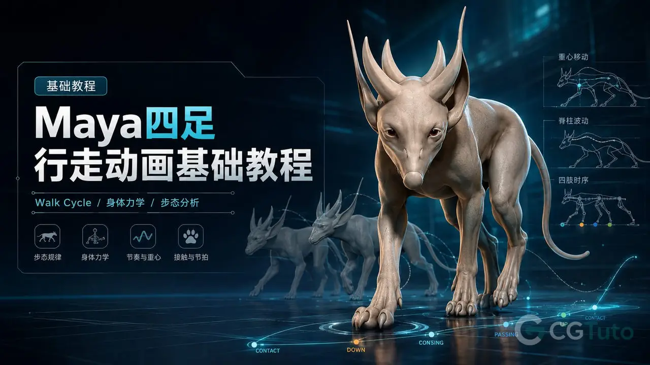 Maya四足行走动画基础教程-CG Tuto